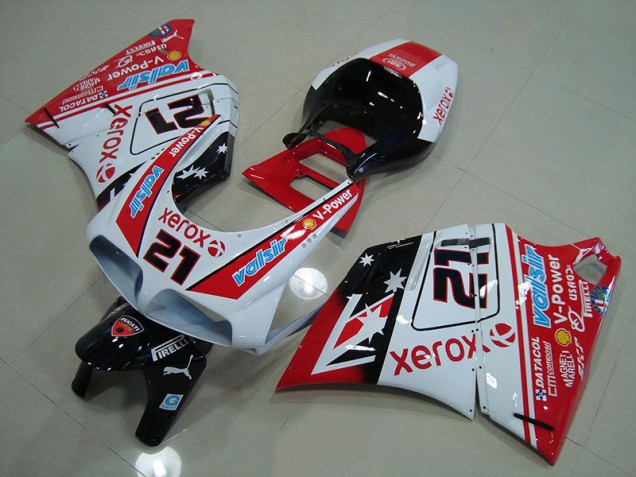 Abs Kit Carenagem & Plásticos Ducati 748 916 996 996S 93-05 - Vermelho Branco Xerox 21