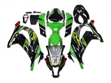 Abs Kits Carenagem Kawasaki EX650 12-16 - Verde Preto