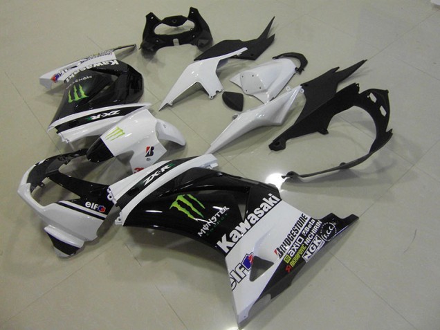 Abs Kits Carenagem Kawasaki ZX 250R 08-12 - Preto Branco Monster