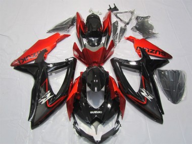 Abs Kits Carenagem Suzuki GSXR 1000 K7 07-08 - Preto Vermelho