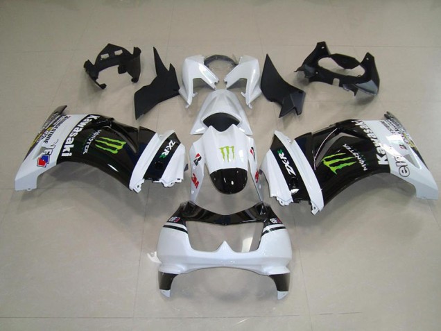 Abs Kits Completos Carenagem Kawasaki ZX 250R 08-12 - Preto Branco Monster