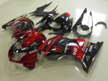 Abs Plástico Kawasaki ZX 250R 08-12 - Preto Vermelho Monster