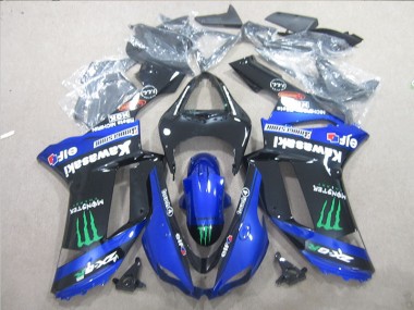 Abs Plásticos Kawasaki ZX6R 07-08 - Preto Azul Verde Monster