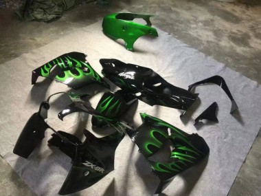 Carenagem Kawasaki ZX9R 00-01 - Preto Brilhante Verde Chama