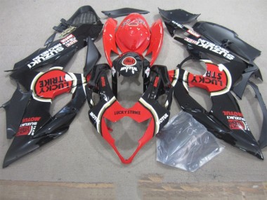 Carenagem Suzuki GSXR 1000 K5 05-06 - Preto Lucky Strike Vermelho Motul