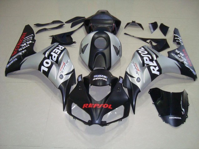 Kits Carenagem Honda CBR 1000RR 06-07 - Preto Fosco Prata Repsol